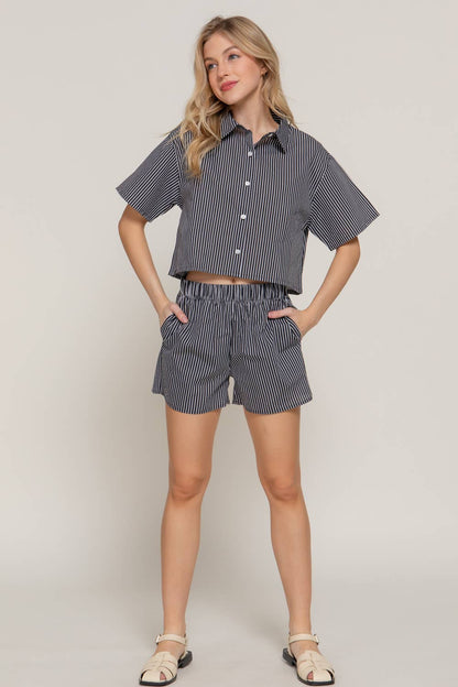 Stripe Poplin Shorts