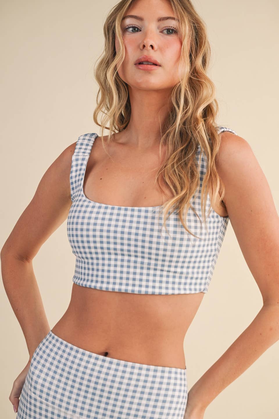 Gingham Ruched Bra