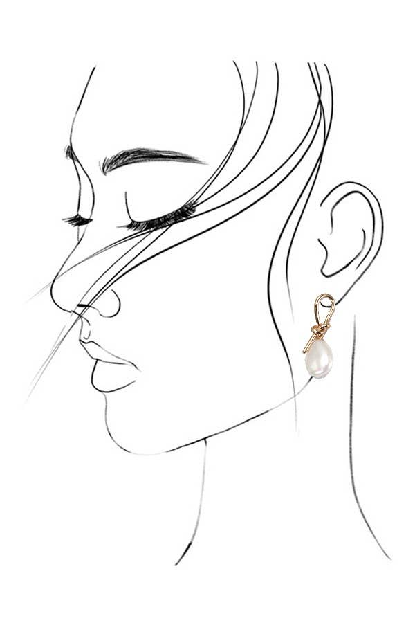 Wired Bow Opal Teardrop Earrings | Lead & Nickel Compliant