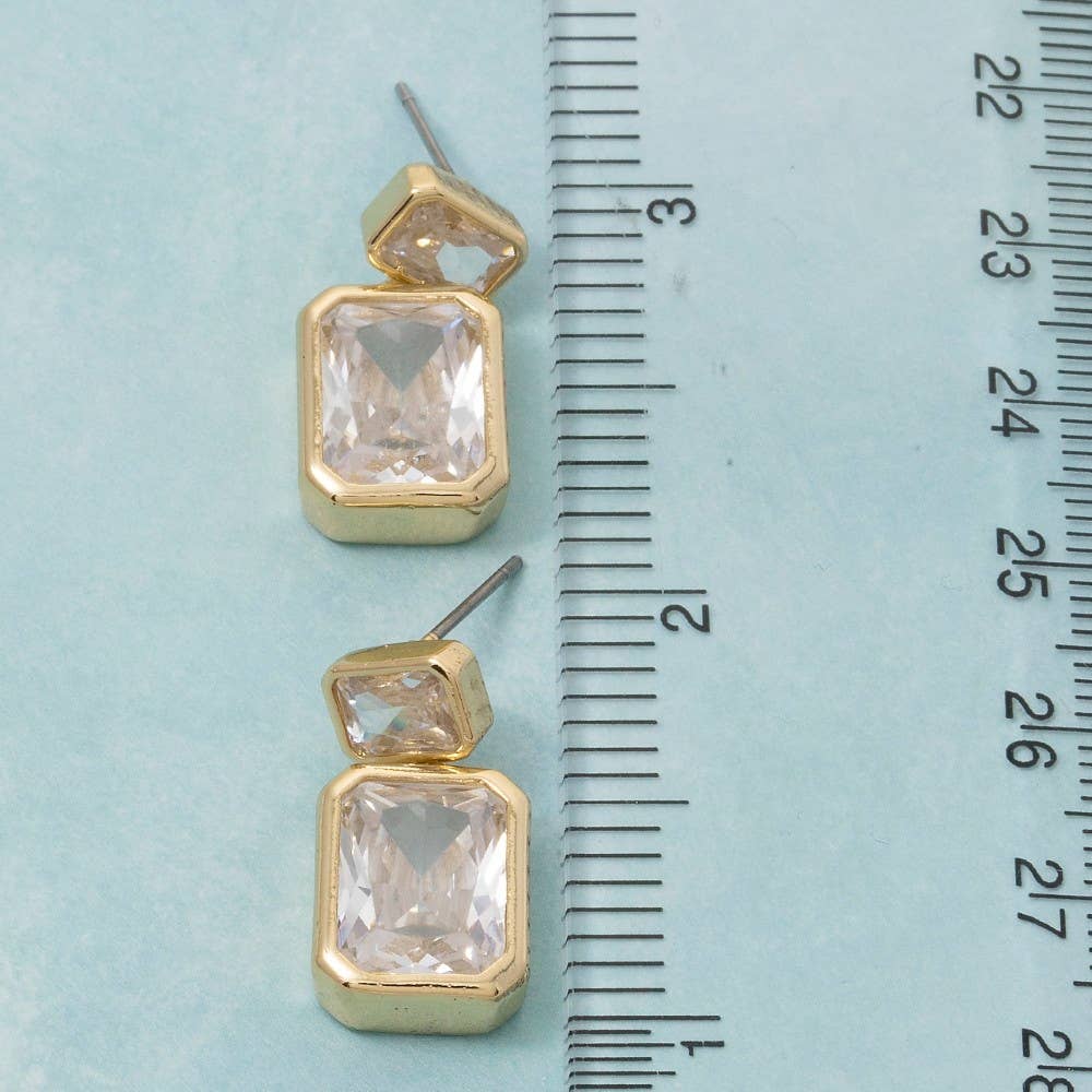 Gold Dipped Double Dangle Earrings