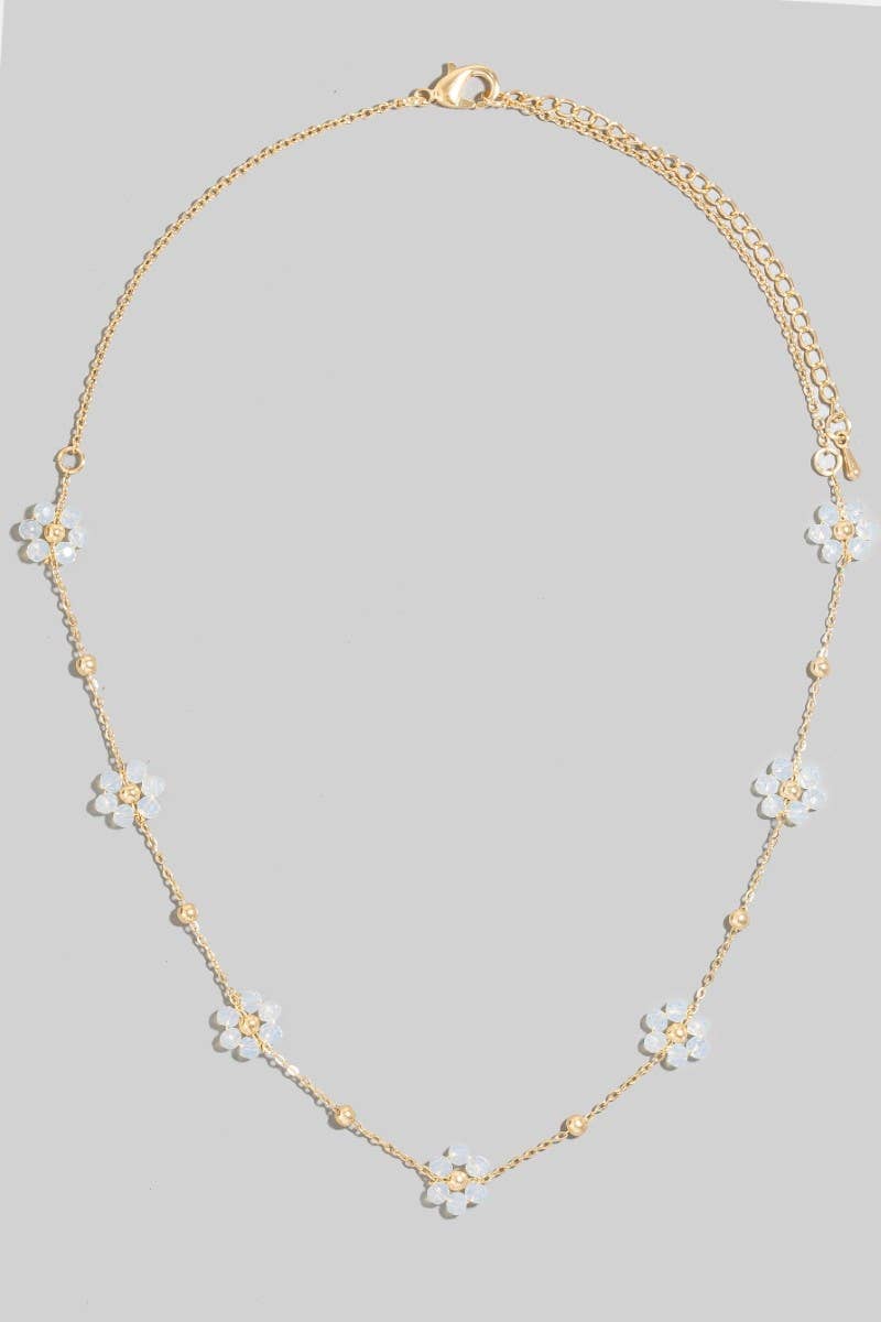 Mini Beaded Flowers Necklace