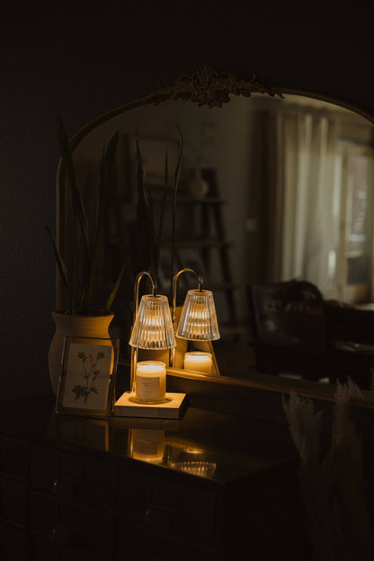 Fluted Glass Candle Warmer Lamp