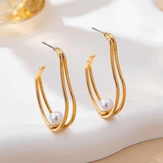 Pearl Tide Wave Earrings