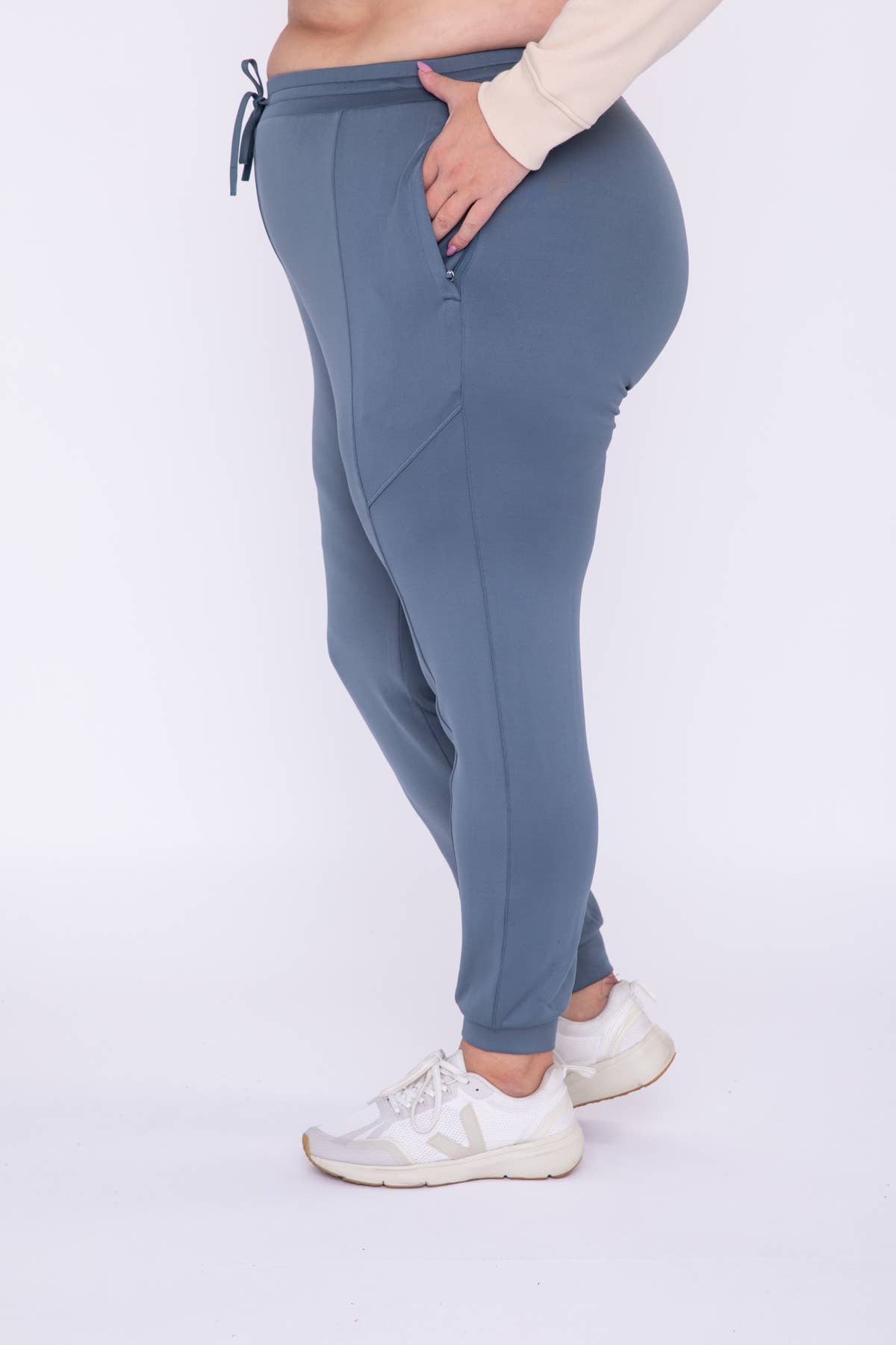 Plus Cuffed Joggers with Zippered Pockets
