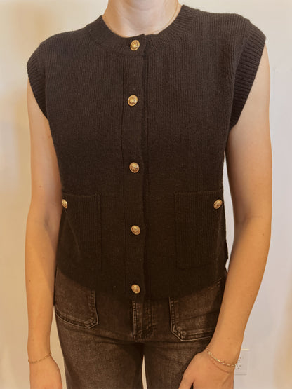 Gold Button Knit Vest