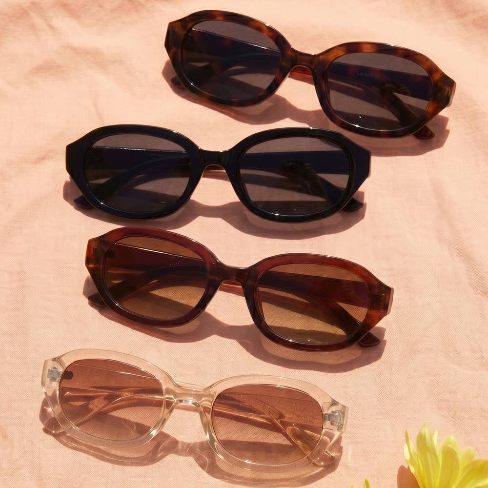 Bold Retro Oval Frame Sunglasses