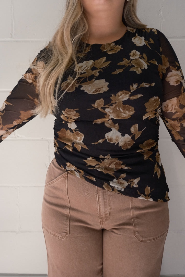Rose After Dark Mesh Top