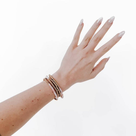 Avary Glass and Metallic Bead Bracelet