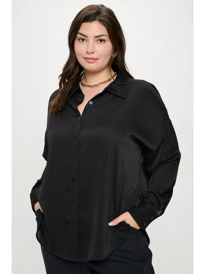 Eden Pinstripe Button-Down Top