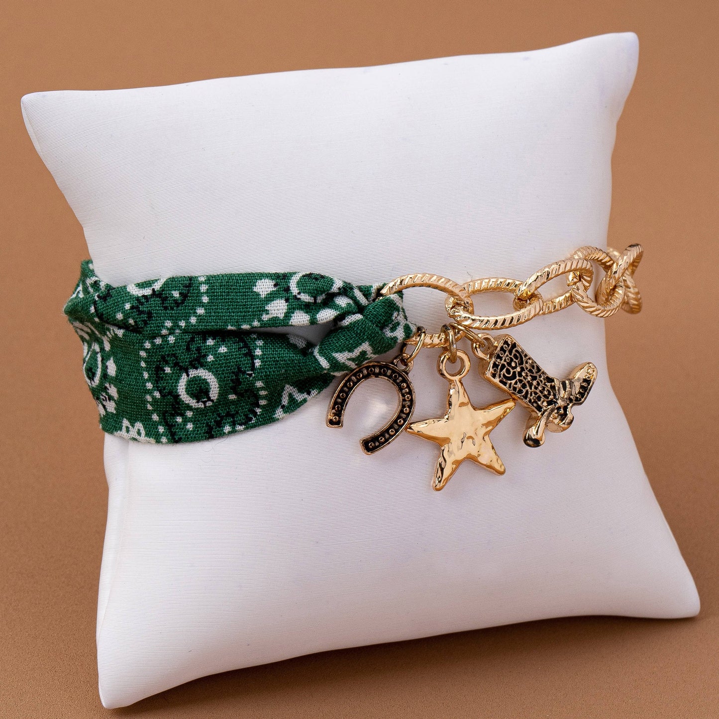 Scarf Charm Bracelet- Boot Star Horseshoe