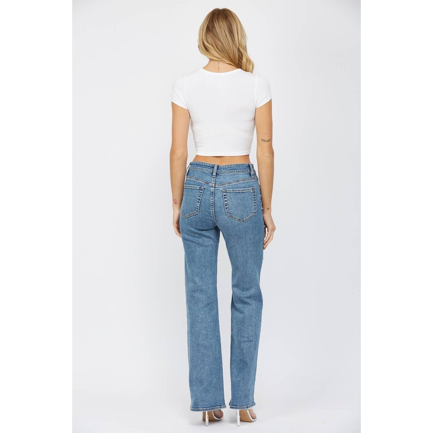 Mica Denim | Wide Leg Jeans With Pearls