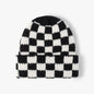 Checker Soft Plush Beanie Hat