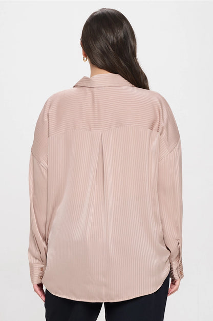 Eden Pinstripe Button-Down Top