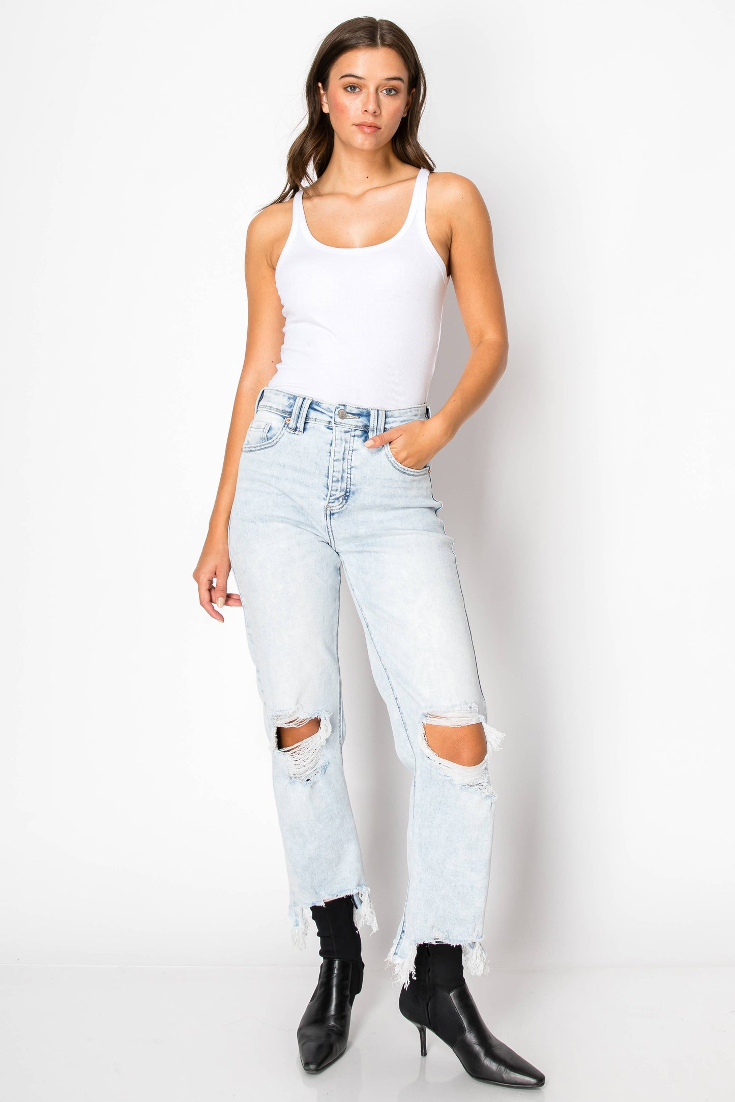 Smooth Fit Wide Leg Jeans
