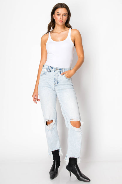 Smooth Fit Wide Leg Jeans