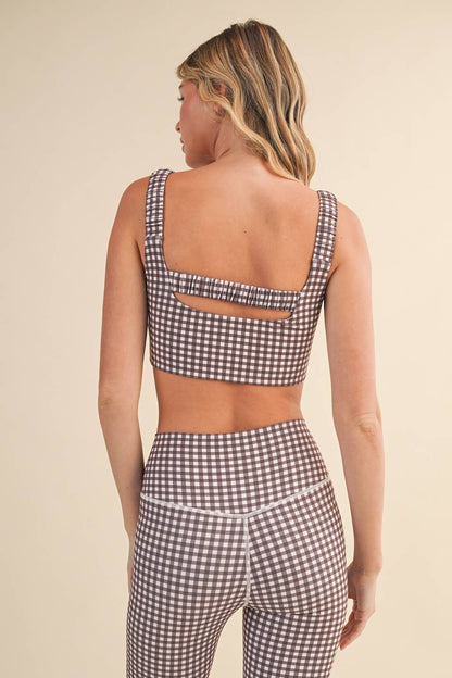 Gingham Ruched Bra