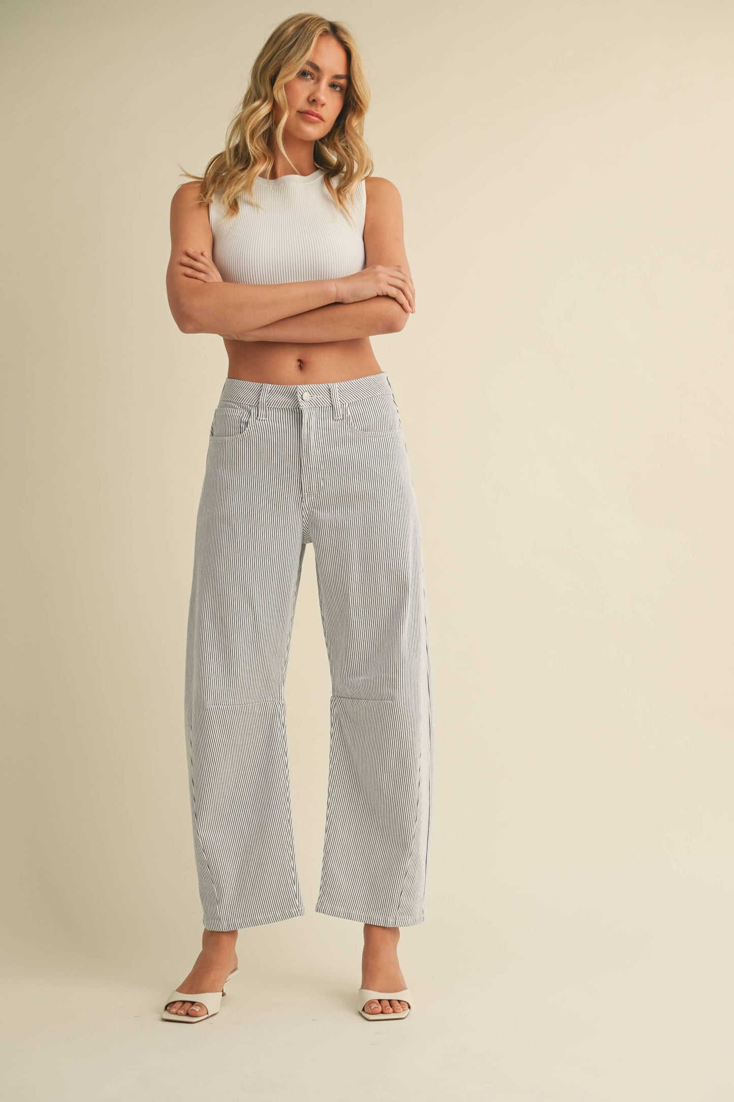 Stripe Barrel Jean