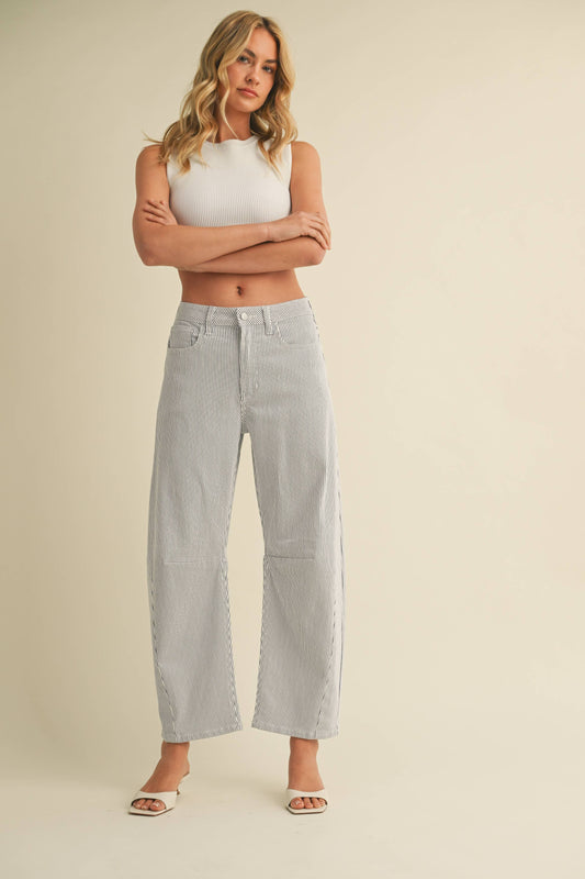 Stripe Barrel Jean