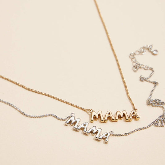 Bubble "MAMA" 18K Gold Dip Necklace
