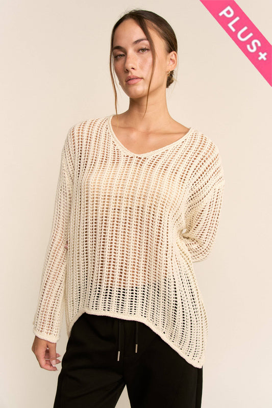 Plus Sandbar Open Knit Top