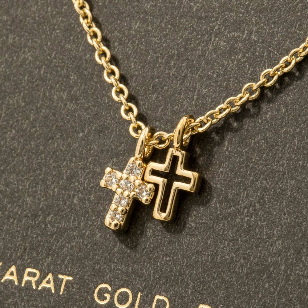 Secret Box | Double Cross Pendant Necklace