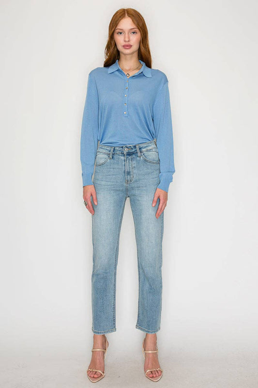 High Rise Slim Straight Jeans