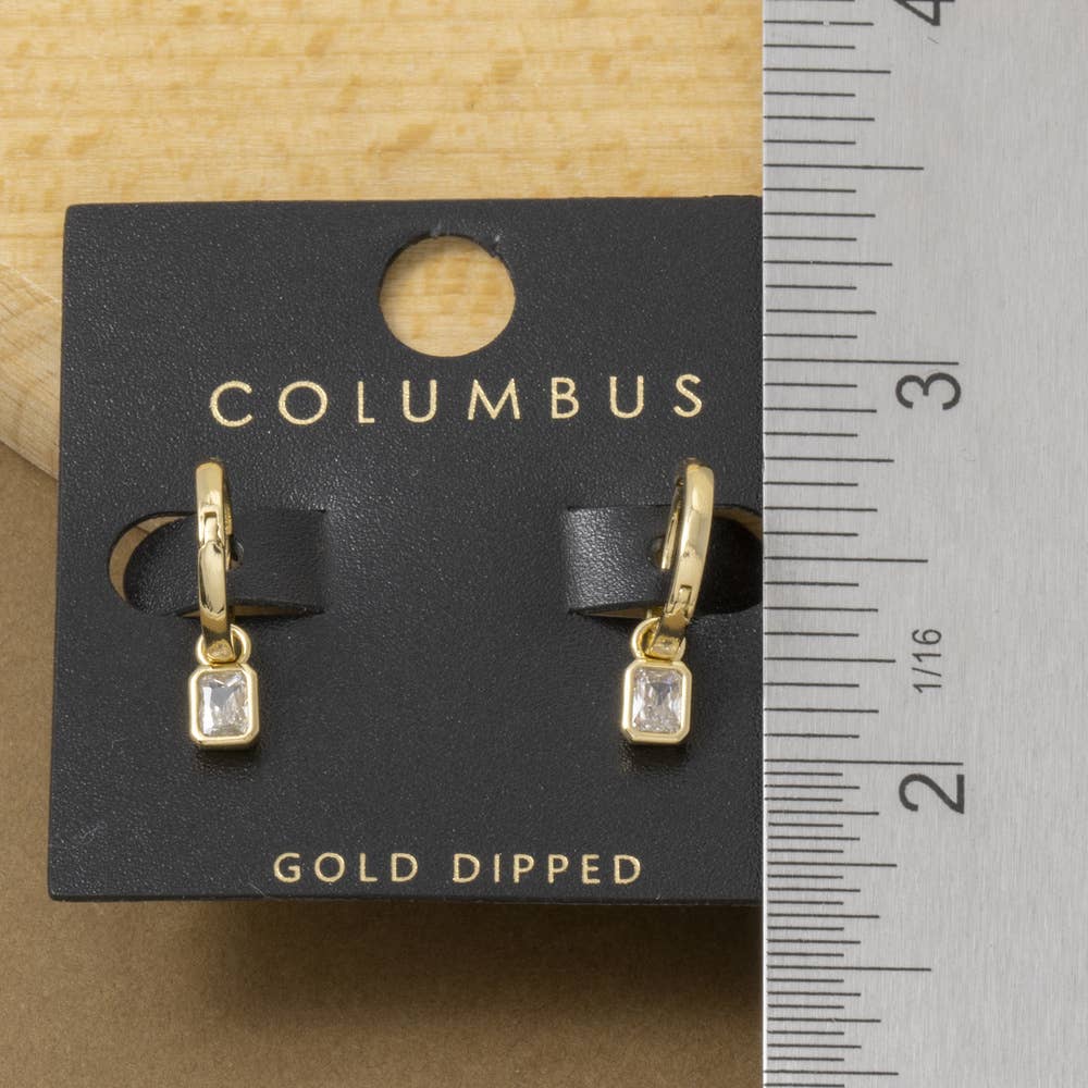 Golden Baguette Huggie Earrings