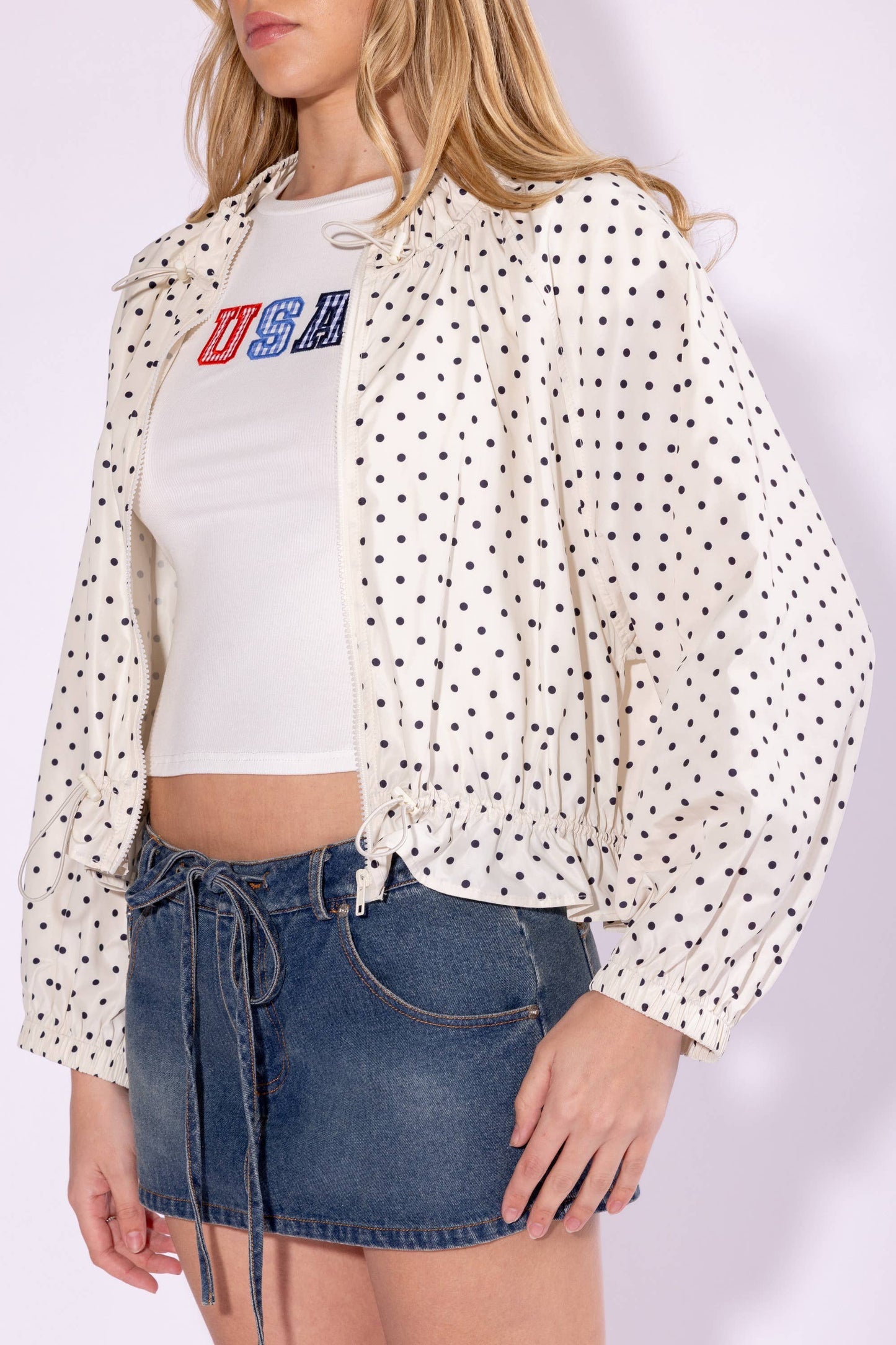 Spot On Peplum Windbreaker