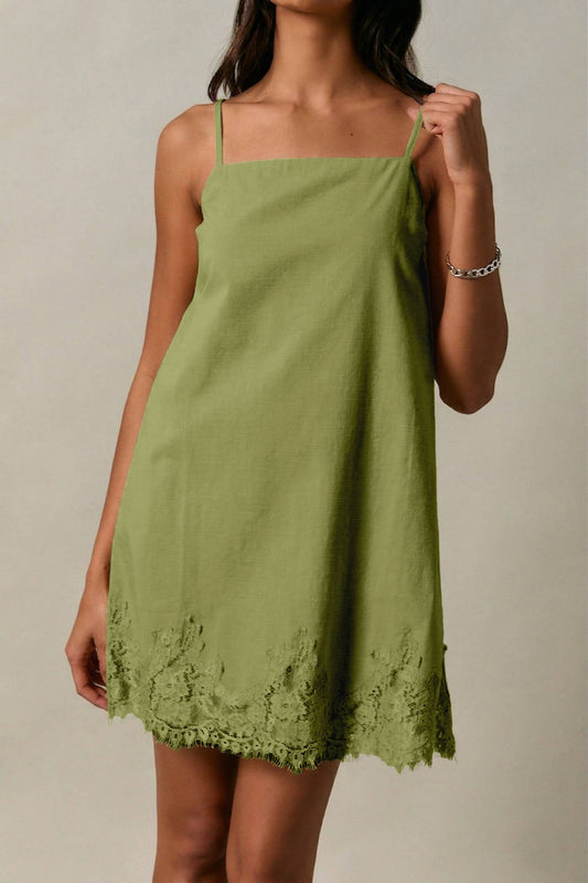 Olive Blossom Lace Dress
