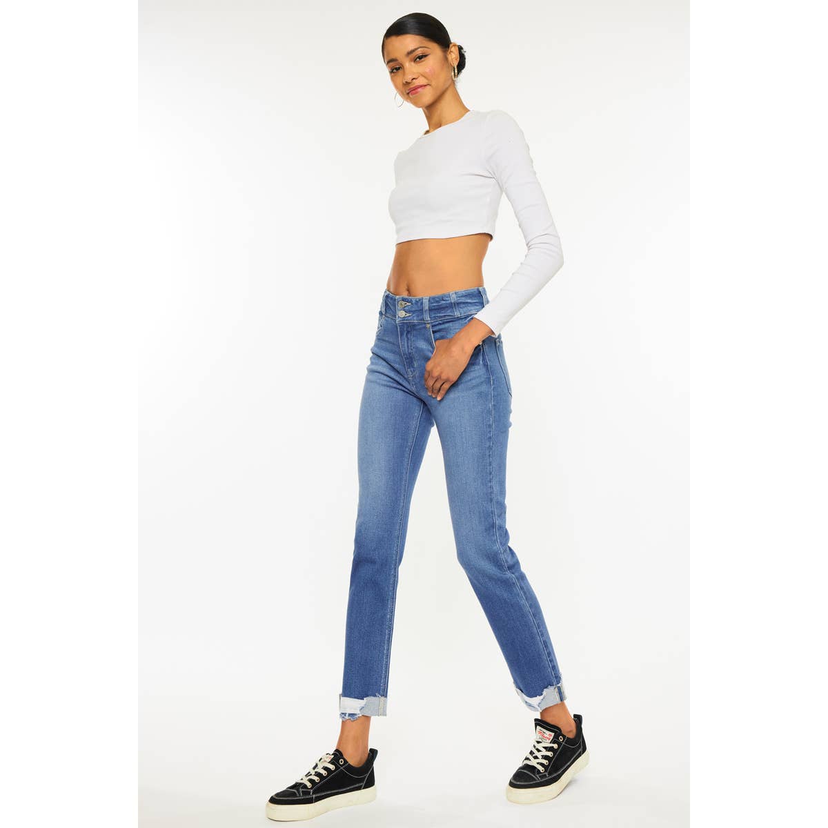 Plus Mom Jean | Medium Wash