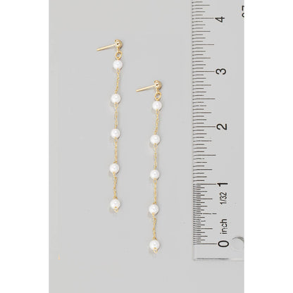 Pearl Bead Chain Dangle Earrings