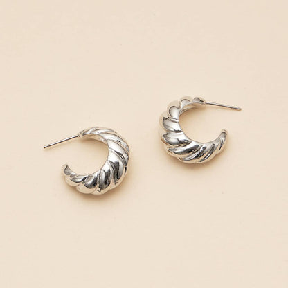 Twisted 18K Gold Dip Open Hoop Earrings