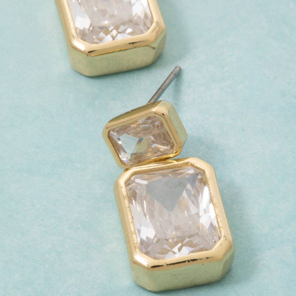 Gold Dipped Double Dangle Earrings