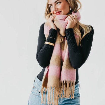 Stevie Striped Tassel Scarf