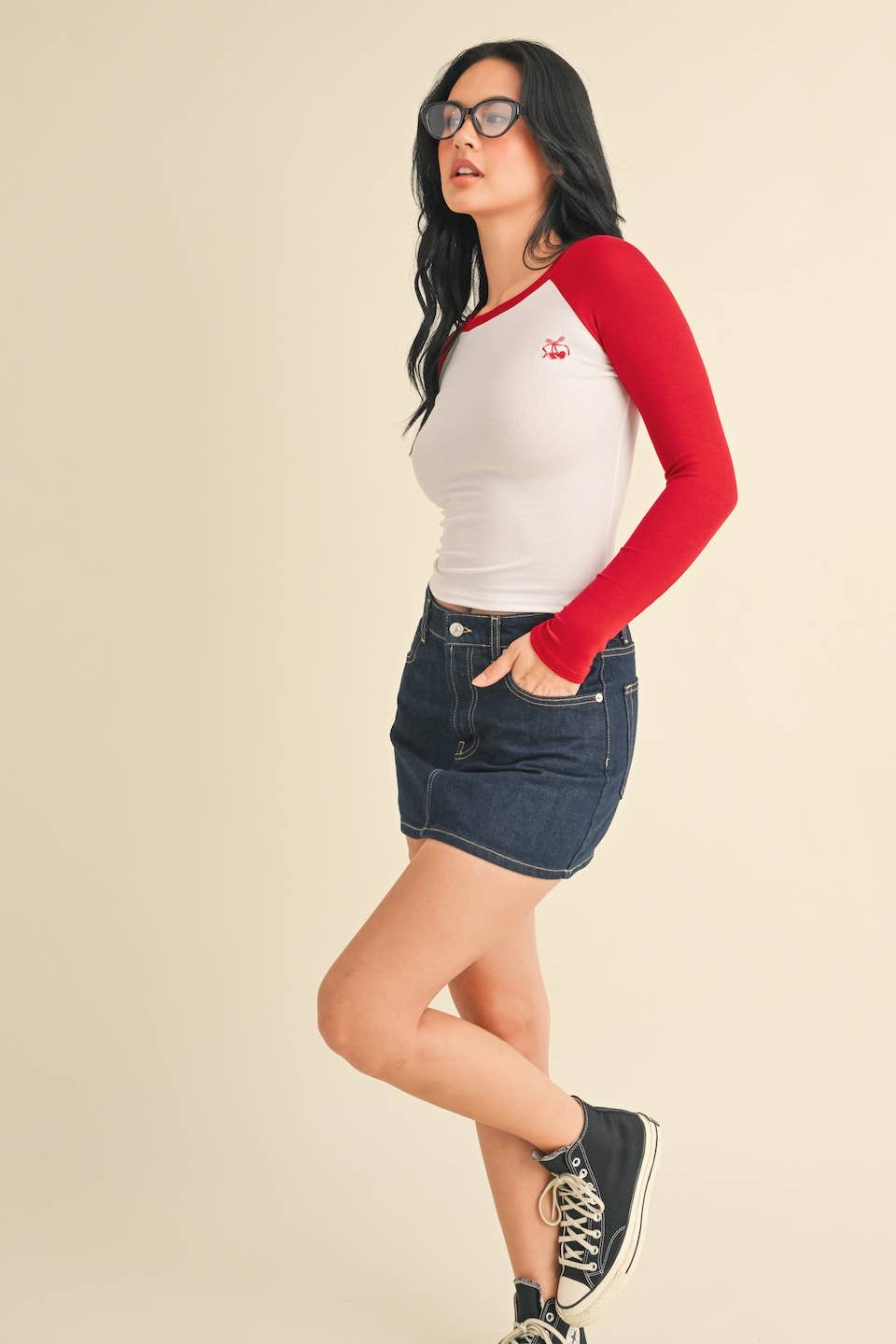 Cherry Long Sleeve Tee | Choose Color