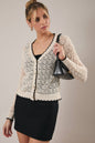 V-Neck Long Sleeve Button Up Crochet Cardigan