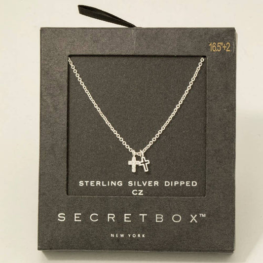 Secret Box | Double Cross Pendant Necklace