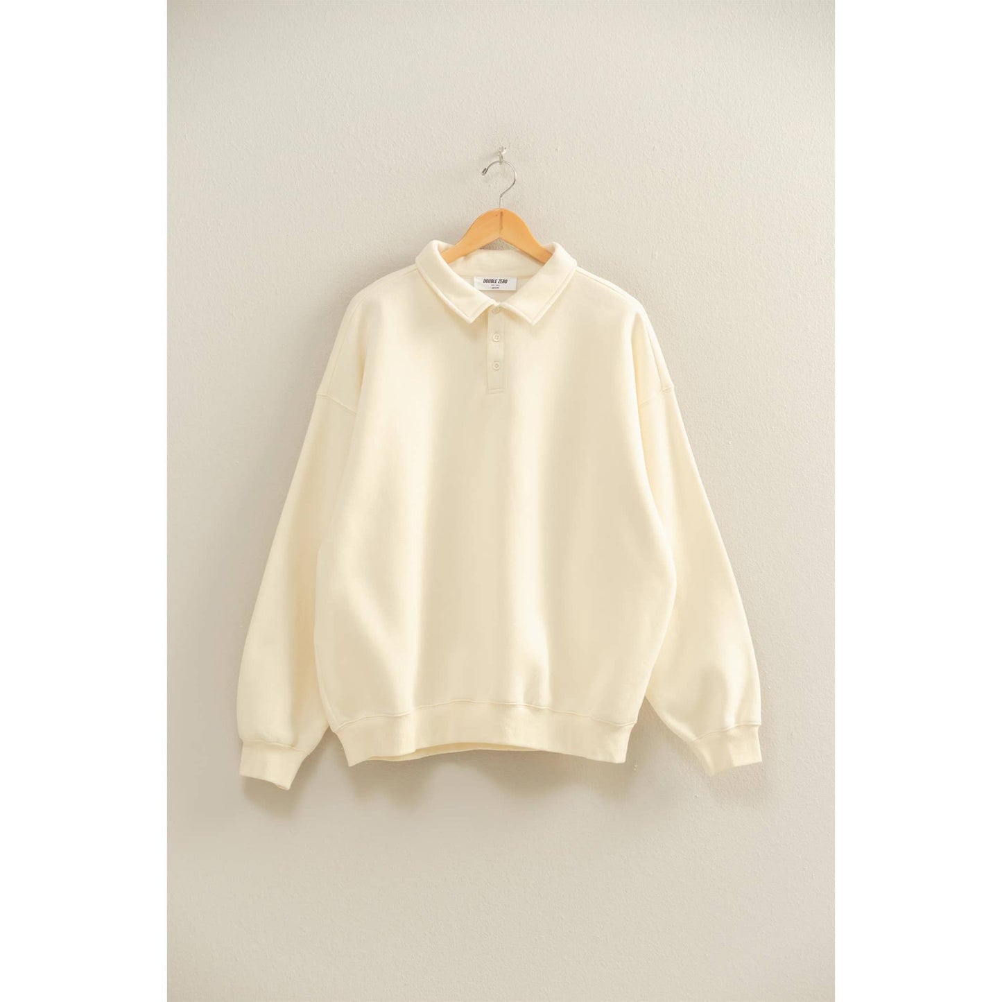 Oversized Collared Pullover Sweatshirt