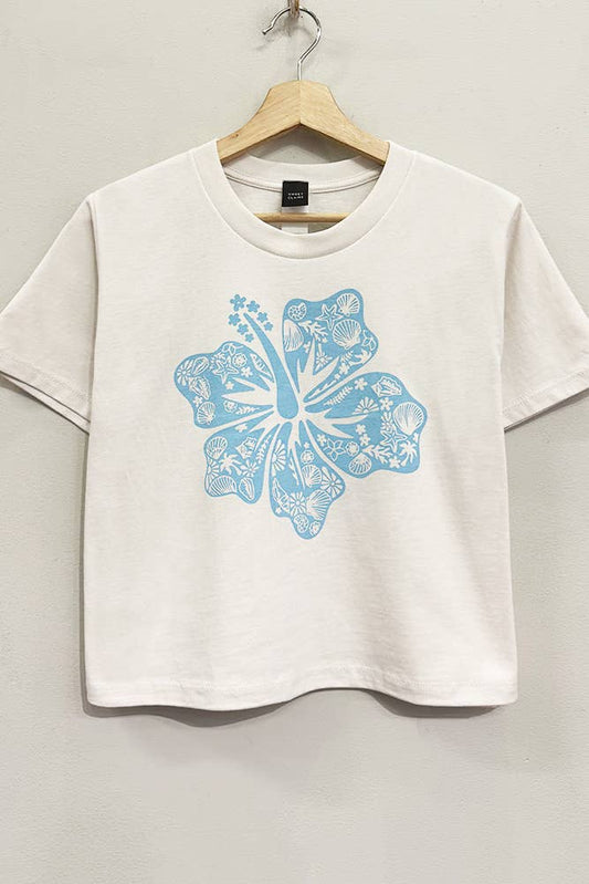 Hibiscus Coast Cropped Tee
