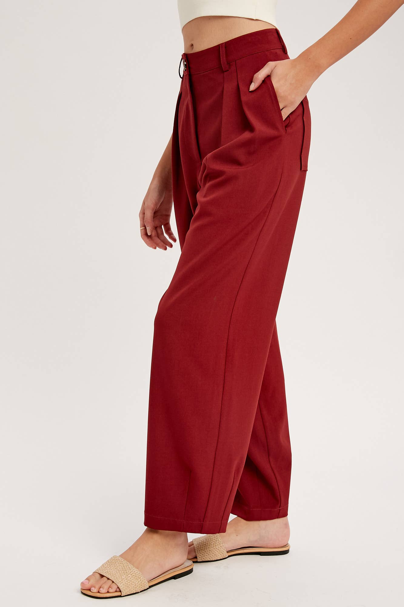 Pleated Wide-Leg Trousers