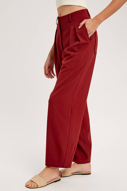 Pleated Wide-Leg Trousers