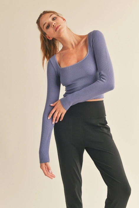 Square Neck Seamless Top | Choose Color