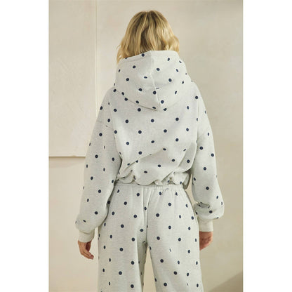Polka Dot Knit Hoodie