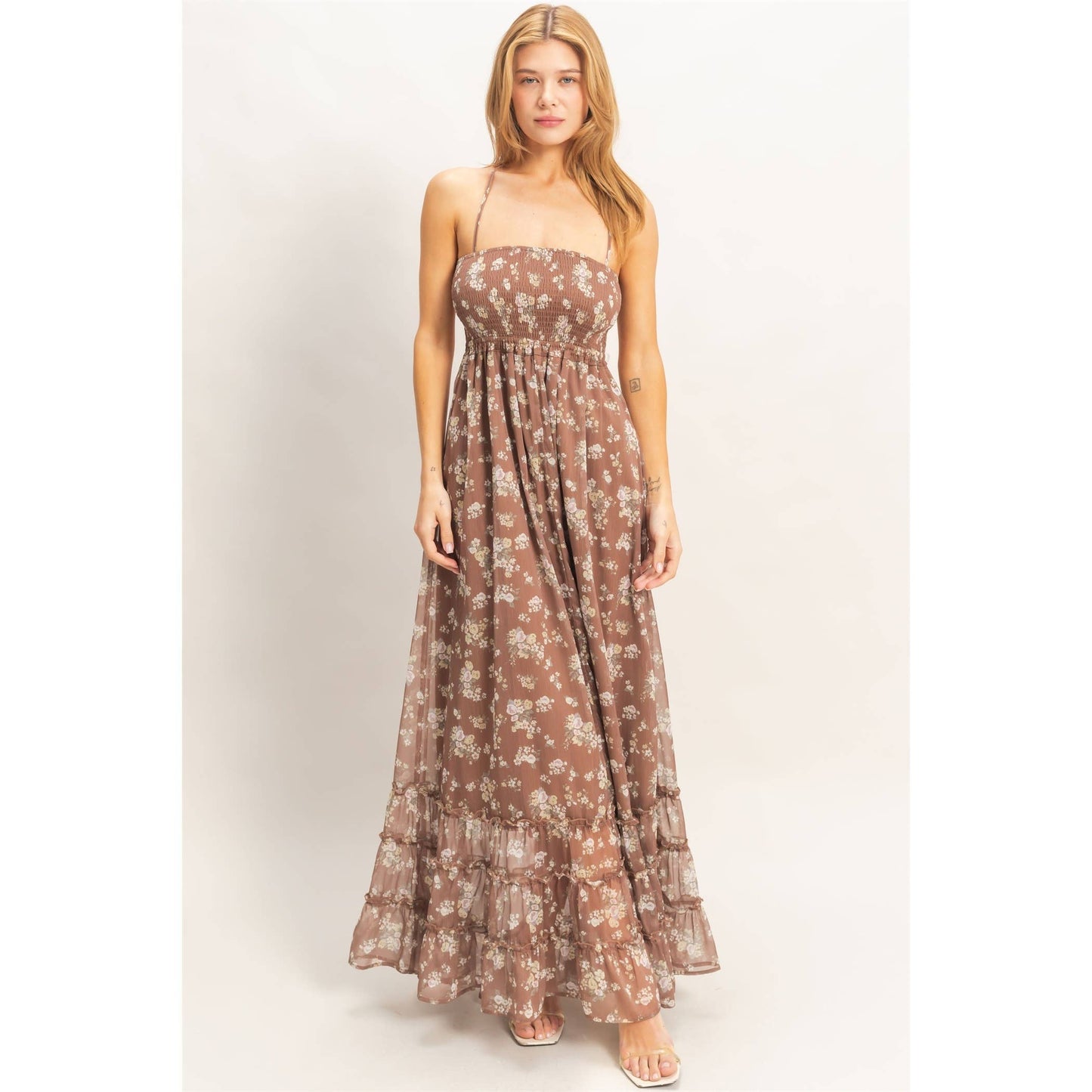 Smocked Floral Maxi Dress