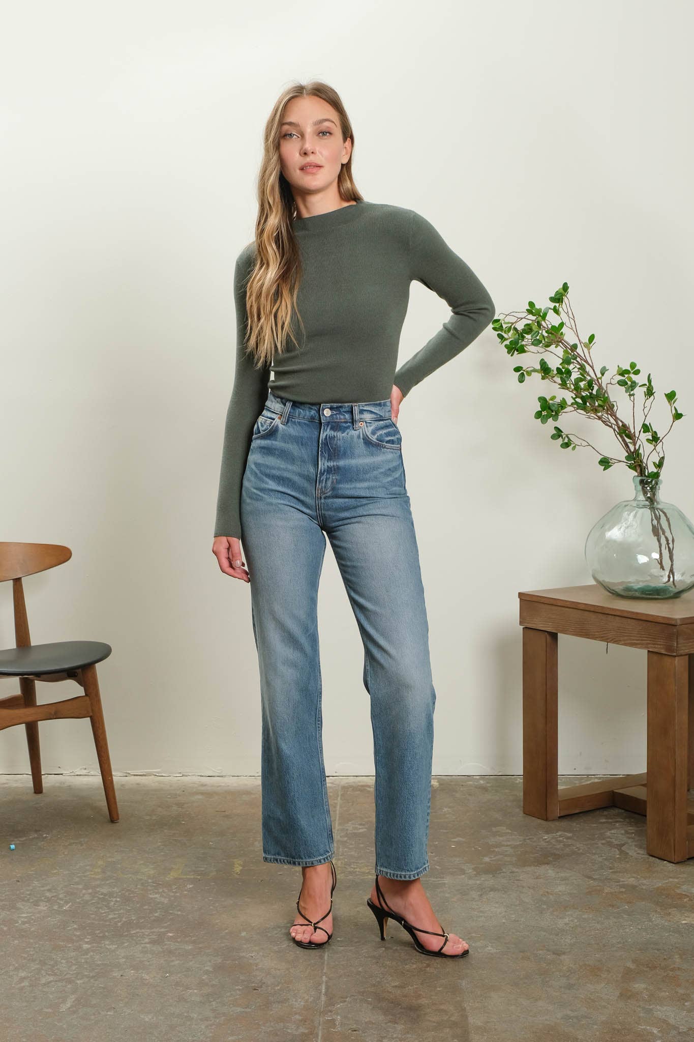 Knit Mock Neck Top | Choose Color