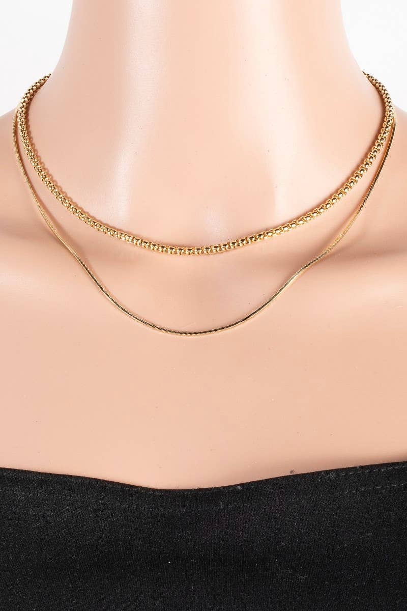 Box And Snake Layered Necklace