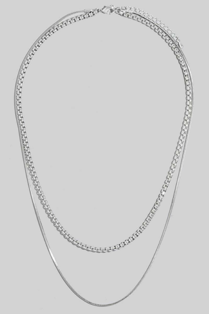 Box And Snake Layered Necklace