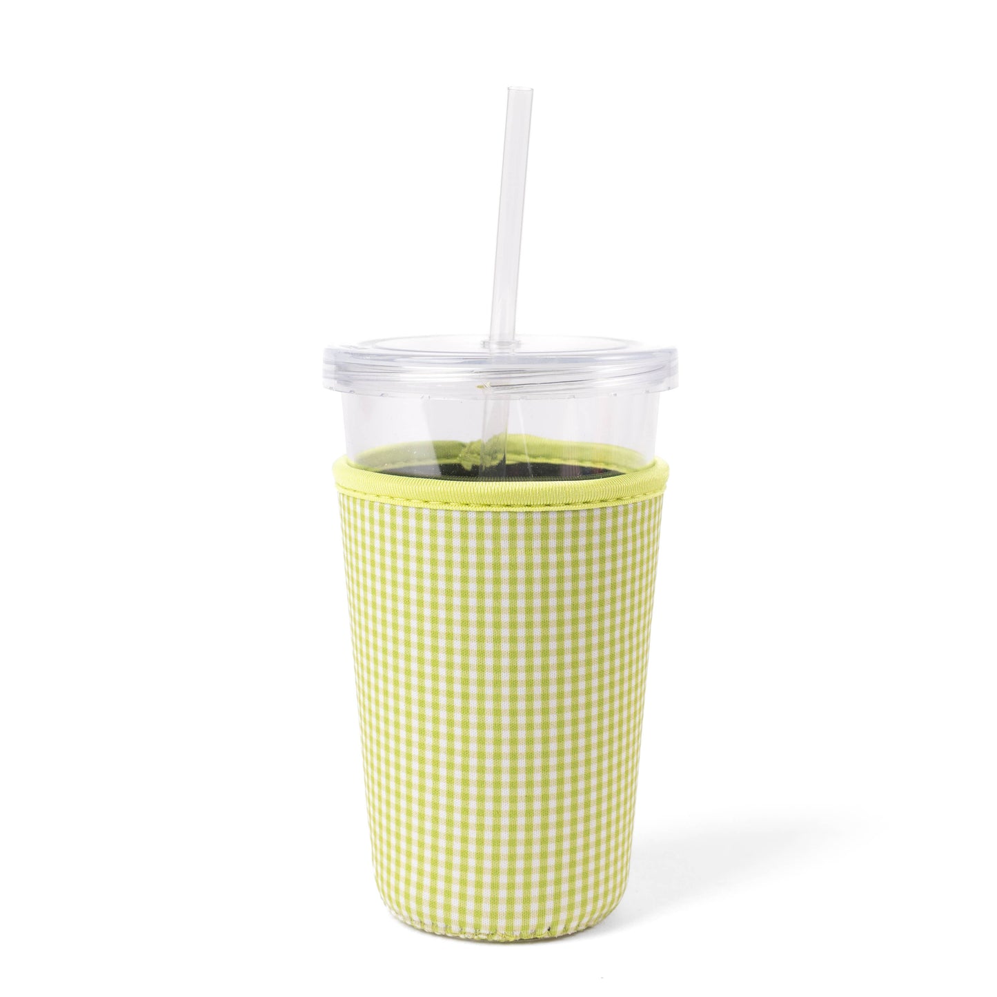 Green Gingham Drink Sleeve