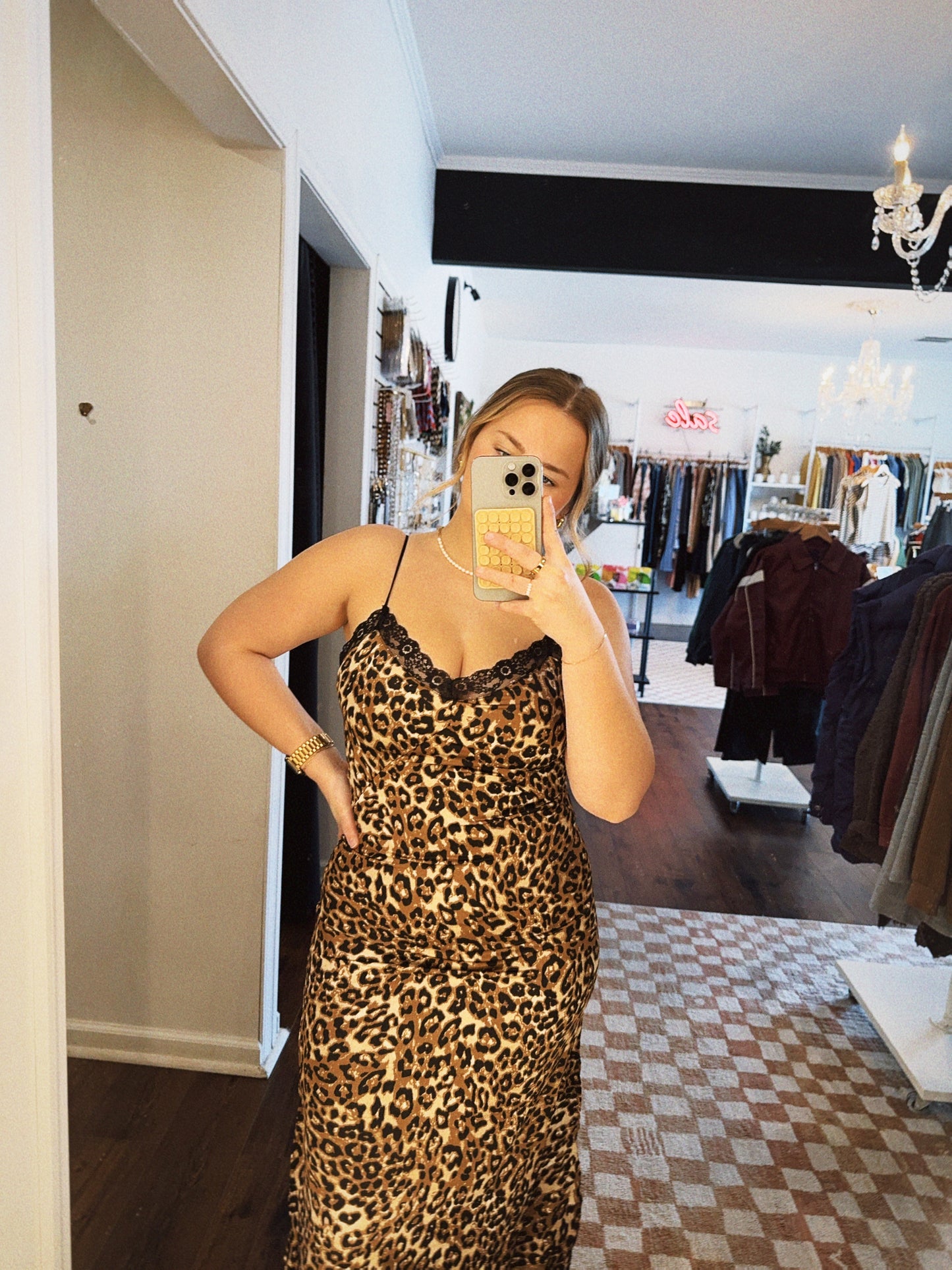 Amelia Leopard Slip Dress