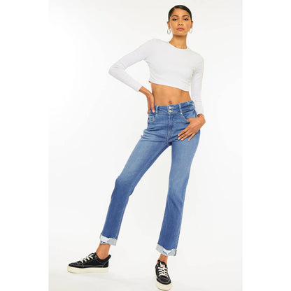 Plus Mom Jean | Medium Wash